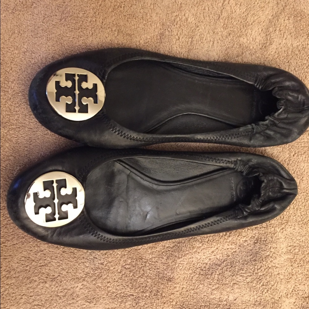 Tory Burch Sliver Logo Flats Size 11
